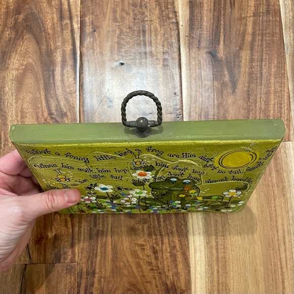 Roberta Mcdowell Original Plaque Design & Hand Painted Frog Wood 1970 Art. - Picture 8 of 8